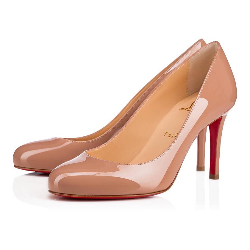 Women's Christian Louboutin Fifille 85mm Patent Leather Pumps - Nude [1567-349]